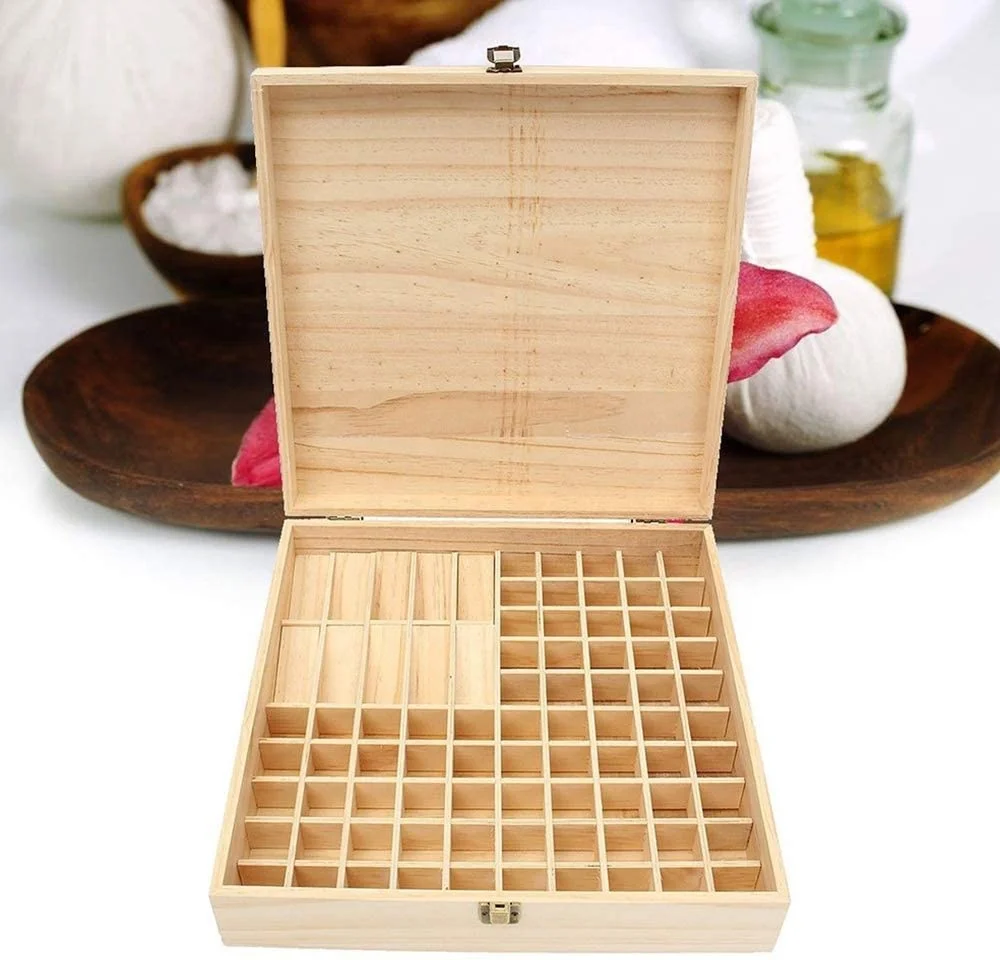 
Wooden Essential Oil Box,Oil Storage for Aromatherapy ,Oils Bottle, box case for 5ml, 10ml, Bottles, Tubes, Accessories 