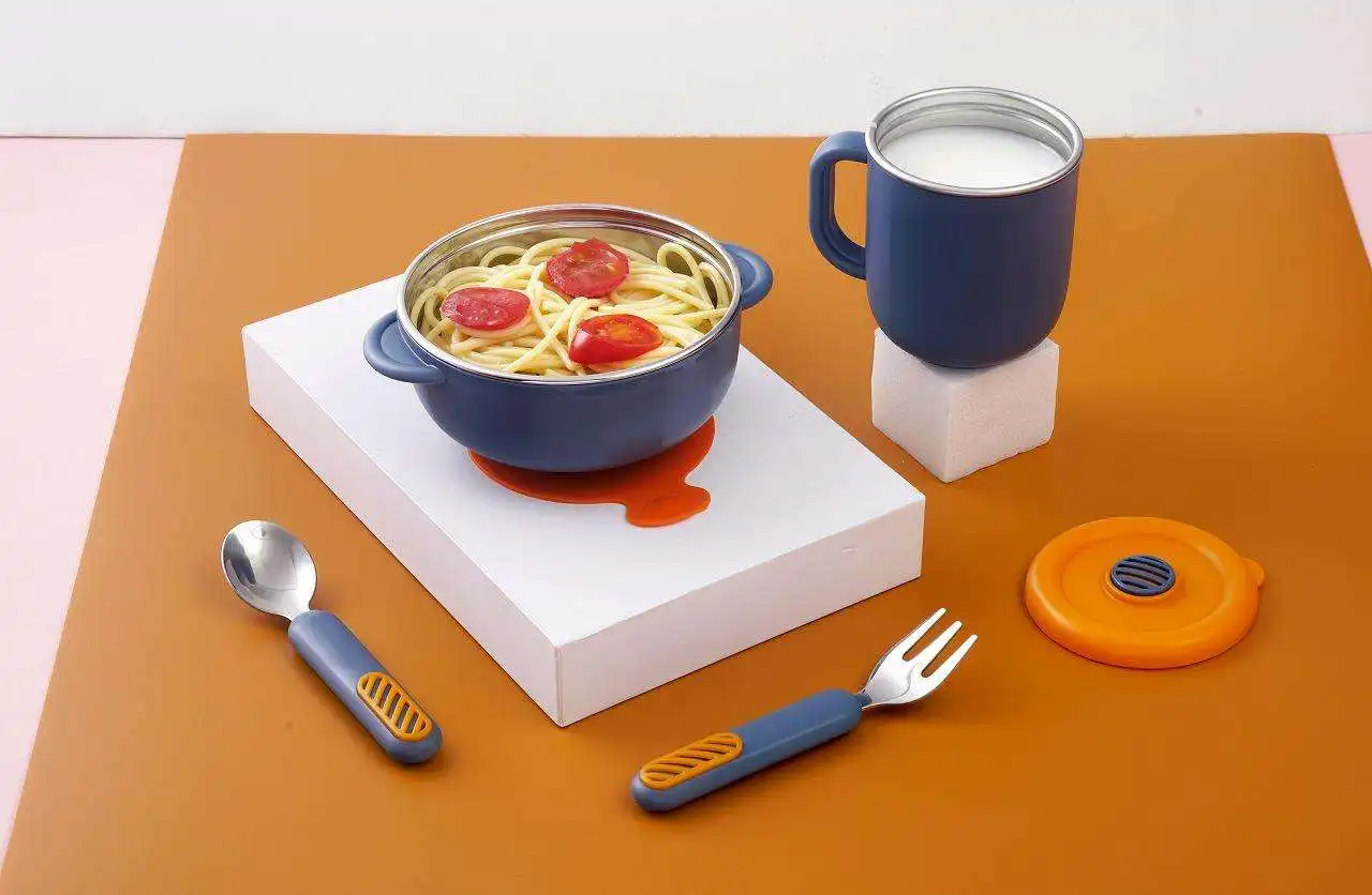 RK-C2013 Portable Reusable Kids Spoon And Fork Set Stainless For Baby