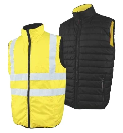 Coated Warm Vest Jacket Customized High Quality Hi-vis Safety Waterproof Windproof Pu High Reflective Poly/tc Tape Water Proof