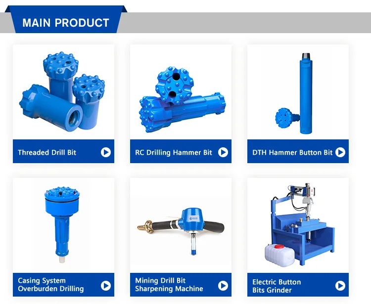 Blast Hole Drilling 4 Inch DTH Hammer Bits Antirust Shank M40