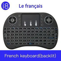 New Design i8 france backlit 2.4g mini wireless keyboard with	with Touchpad Remote Control Android TV Box