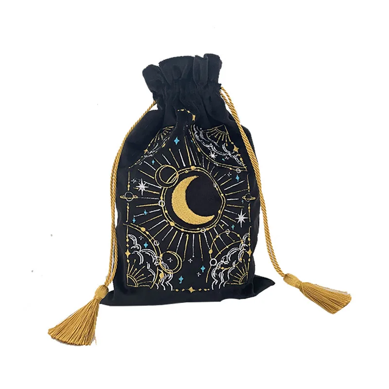 Jewelry Power Bank Tarot Velvet Pouch Embroidery Pattern Bag