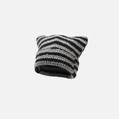 2022 ins wool cap cat ears cute pointed pullover cap Beanie Knitted Hats