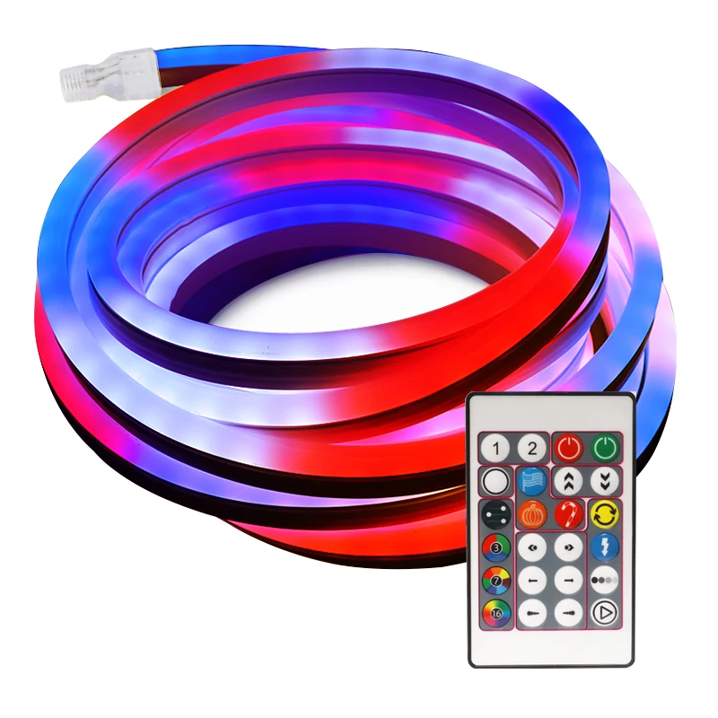 Неоновые огни высокого качества 24 в водонепроницаемый IP65 rgb Радуга smd5050 светодиодные неоновые полоса света Рождество