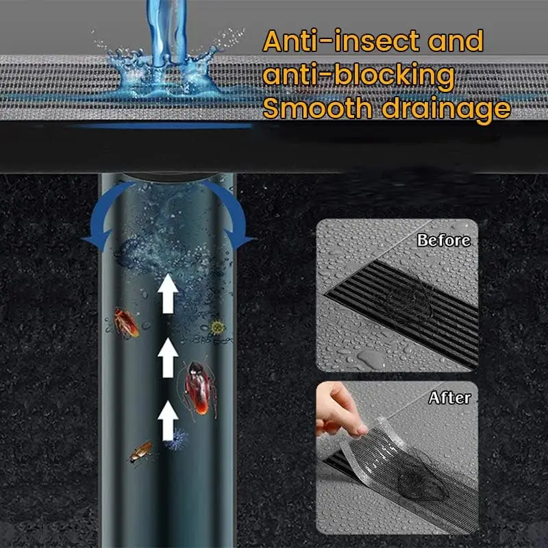 Hot sale Self-adhesive fiberglass Mesh Stickers Disposable Drain Hair Catchers for Floor Drain Hair Blocking Filter Stickers