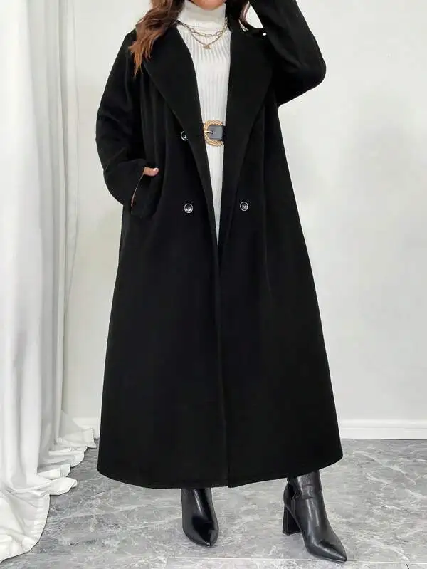 Plus Size Women 2024 autumn New Fashion Pocket decoration Bomber jacket Coat Vintage Long Sleeve Female Chic Overcoat