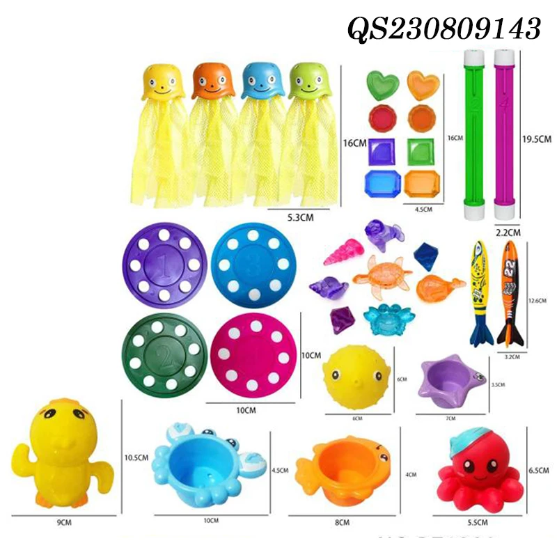 QS Popular Summer Beach Toys Kids Many Different Types Plastic Underwater Swimming Pool Diving Set Toys For Children Gift