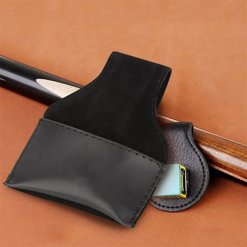 Professional Pool Gym Chalk Pouch Pu Leather Cue Chalk Holder Pouch Bag For Billiards