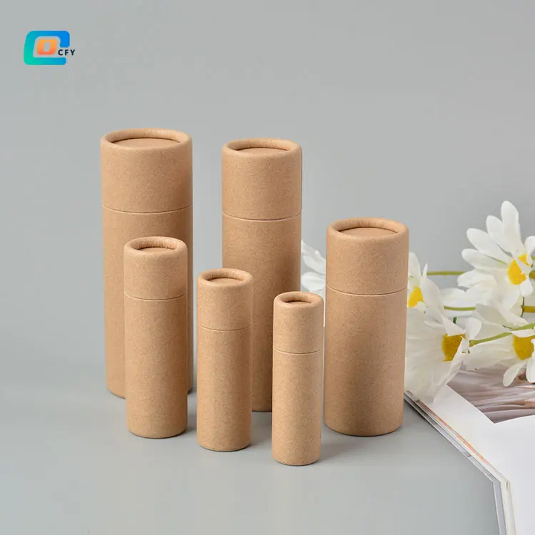 Eco-friendly 1.0 OZ,1.5 OZ,2.0OZ,2.5OZ Empty Paper Lipstick Tube Lip Balm Oil Proof ,Biodegradable Kraft Push Up Tube