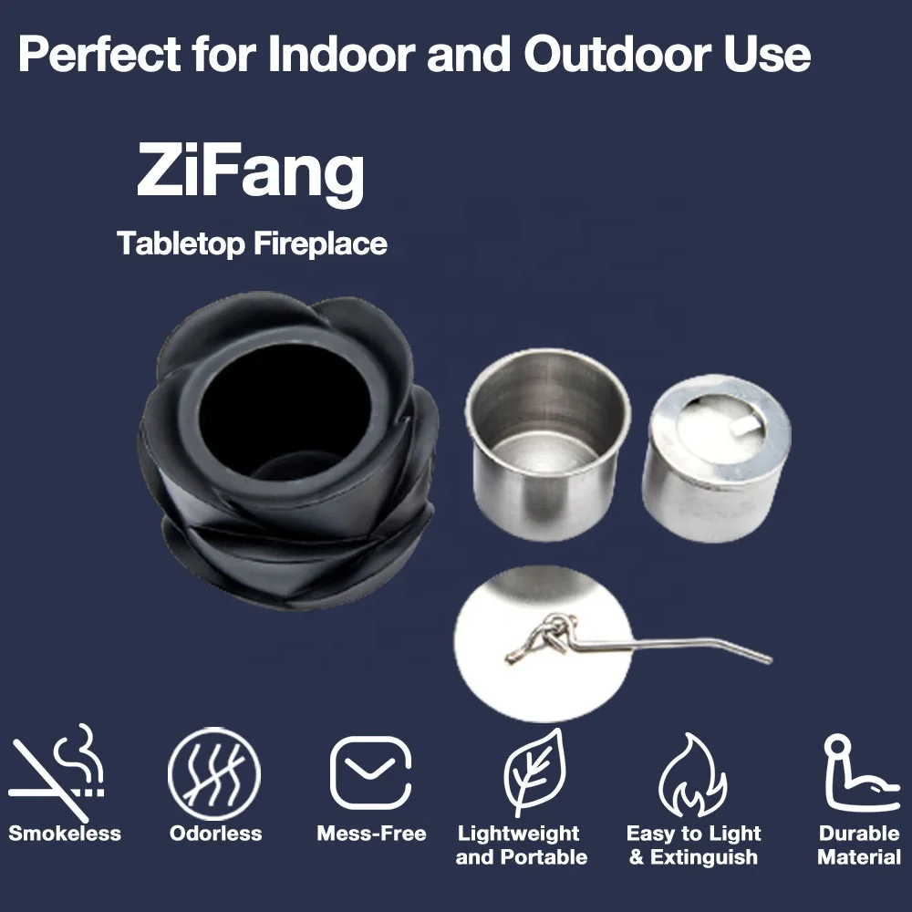 Wholesale New Design Indoor Outdoor Concrete Mini Desktop Tabletop Table Top Portable Bioethanol Firepit Fire Pit Bowl