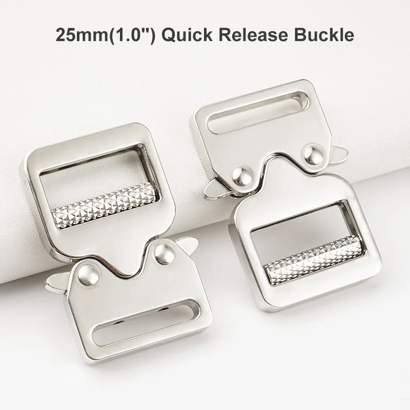 Wholesale Tactical Vest Buckle 1 Inch Side Tactical Quick Release Belt Buckle 25mm Silver Tactical Buckle for Dog Collar