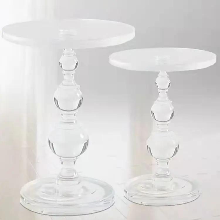 Full Clear Acrylic Coffee Table Classic Round Carved Plexiglass Side Table Traditional Acrylic Furniture
