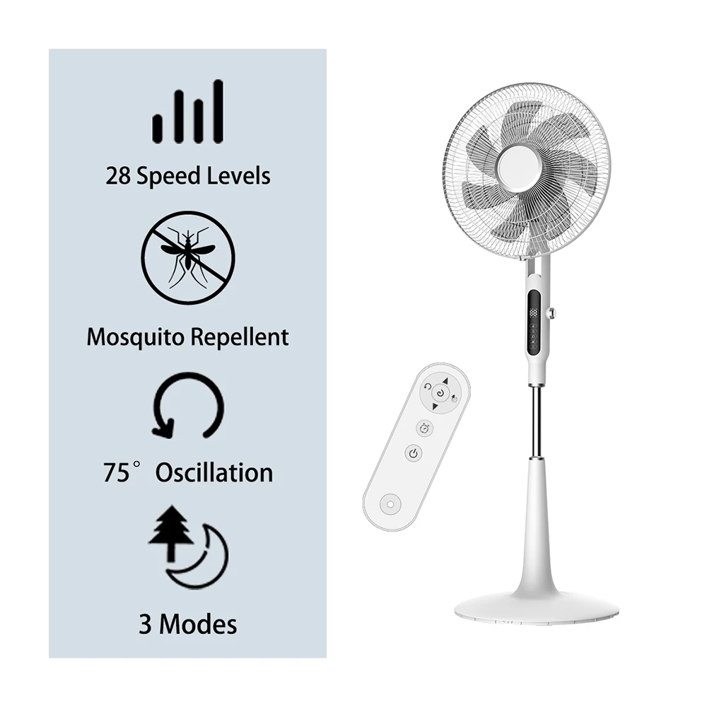 Popular product 10 Speed Stand Fan indoor 7 blade remote control white standing fan