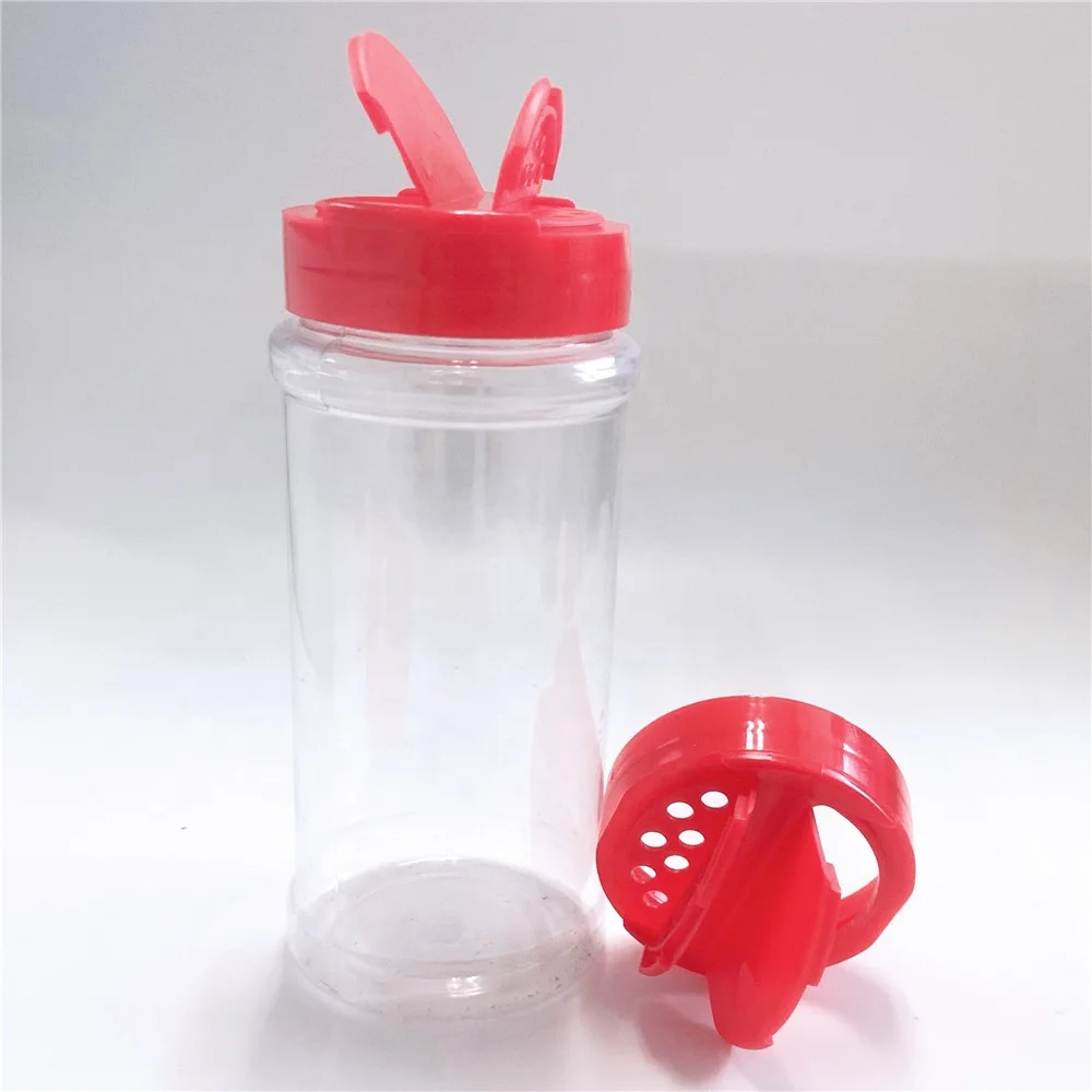 PET plastic condiment bottles spice packaging seasoning powder container with flap cap