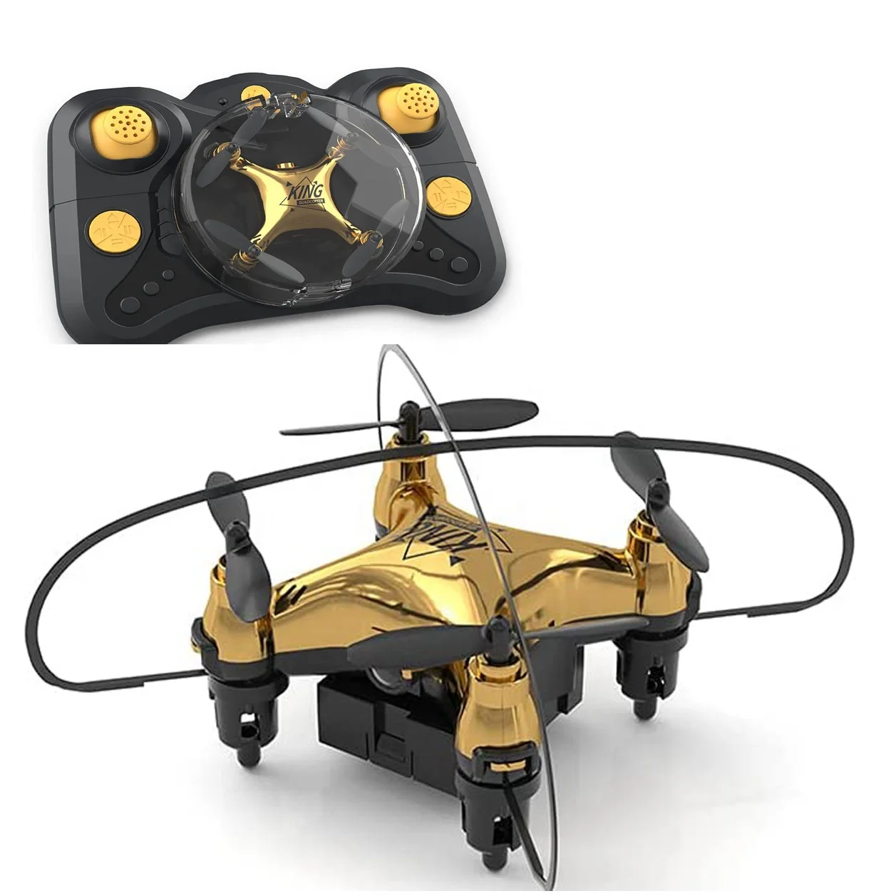 Хеллоуин подарки Holyton HT02 Золотой Портативный Безголовый режим RC Квадрокоптер Мини карманный Дрон