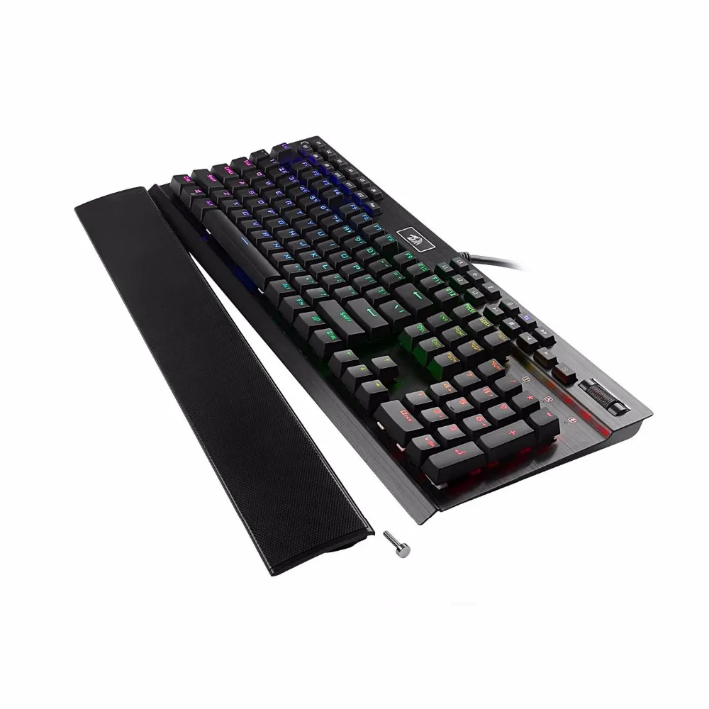 PC gamer 104 Keys RGB metal gaming mechanical keyboard with wrist rest for PC laptop computer