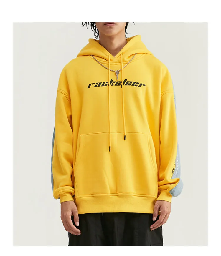 Горячая Распродажа Новый мужской свитер двойные штаны с фальш-вставкой, в стиле «хип-хоп» модная брендовая одежда в ковбойском стиле с капюшоном пуловер с капюшоном утолщенная теплая камуфляжная куртка