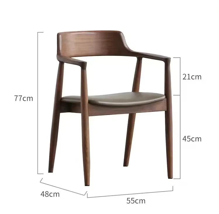 Modern Simple Design Coffee Shop Furniture Solid Ash Dining Restaurant Wood Chair