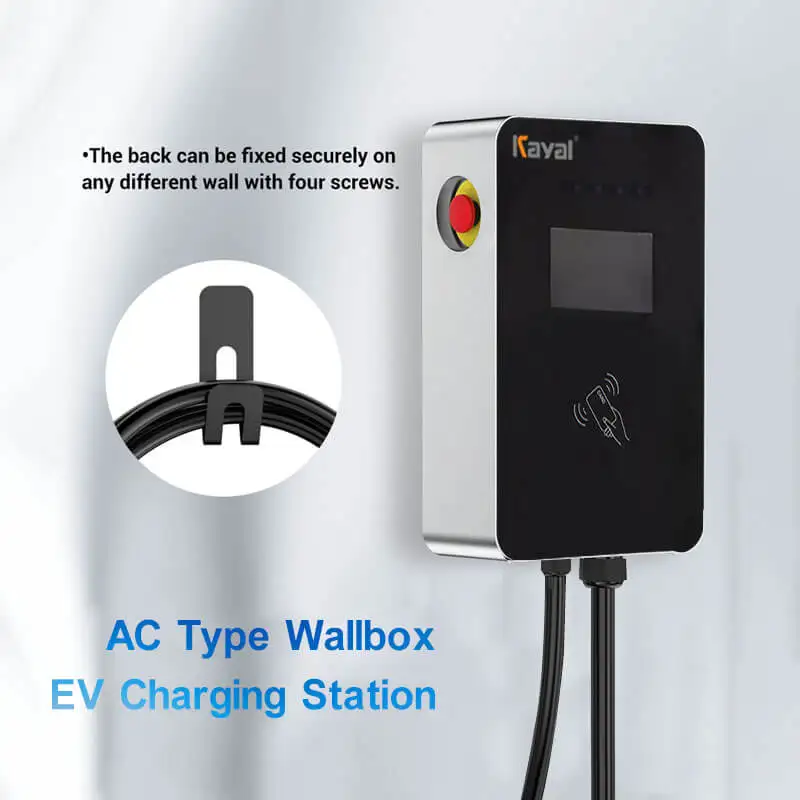 
KAYAL 5m cord home portable ev charger 11kw 22 kw type 2 ev charging wallbox 