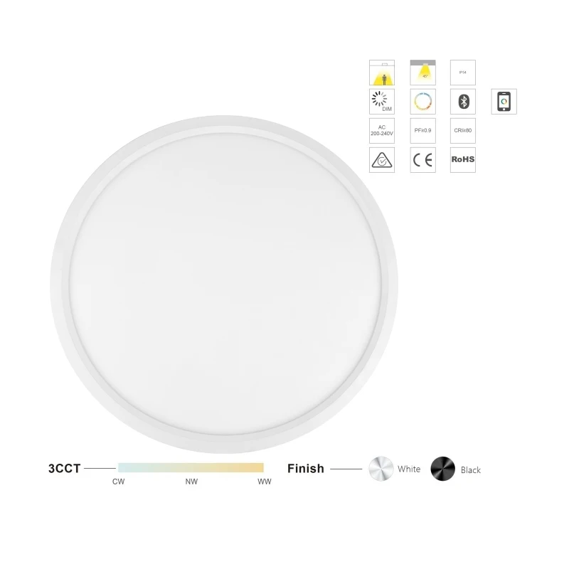 Factory price hot selling 3years warranty 3CCT 24W ceiling light PC Frame Internal driver SMD IP20 commercial lighting for hotel