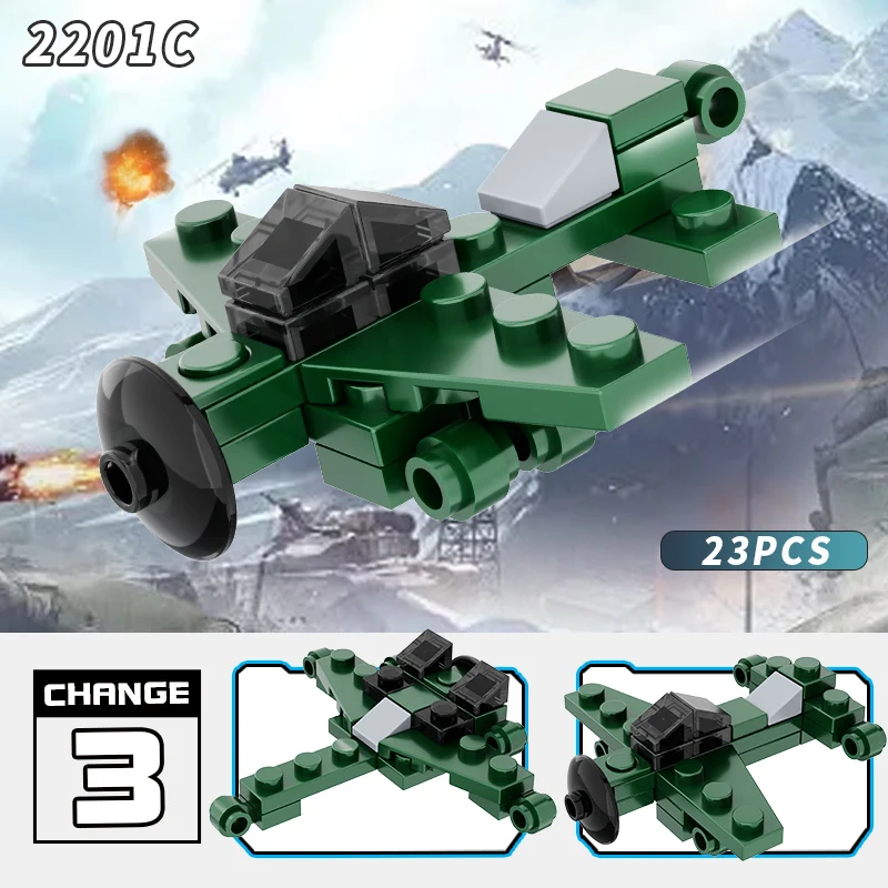 Tik tok hot sell kid diy toys building blocks set military series model