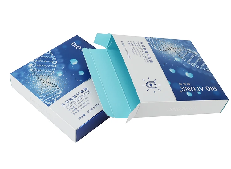 High Quality Supplier Custom fold printing packaging facial mask paper card box