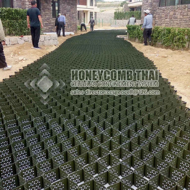 
SGS Strict standard certified flat surface foundation reinforcement solution honeycomb gravel retainer geocell technology 