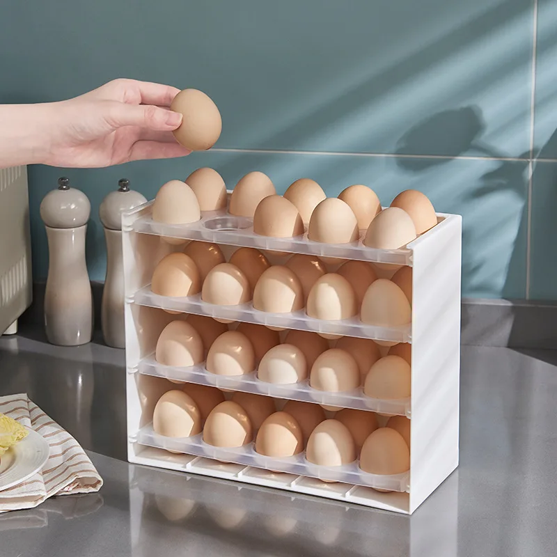 Multi Layer Fridge Plastic Egg Storage Box Holder Egg Organizers Tray