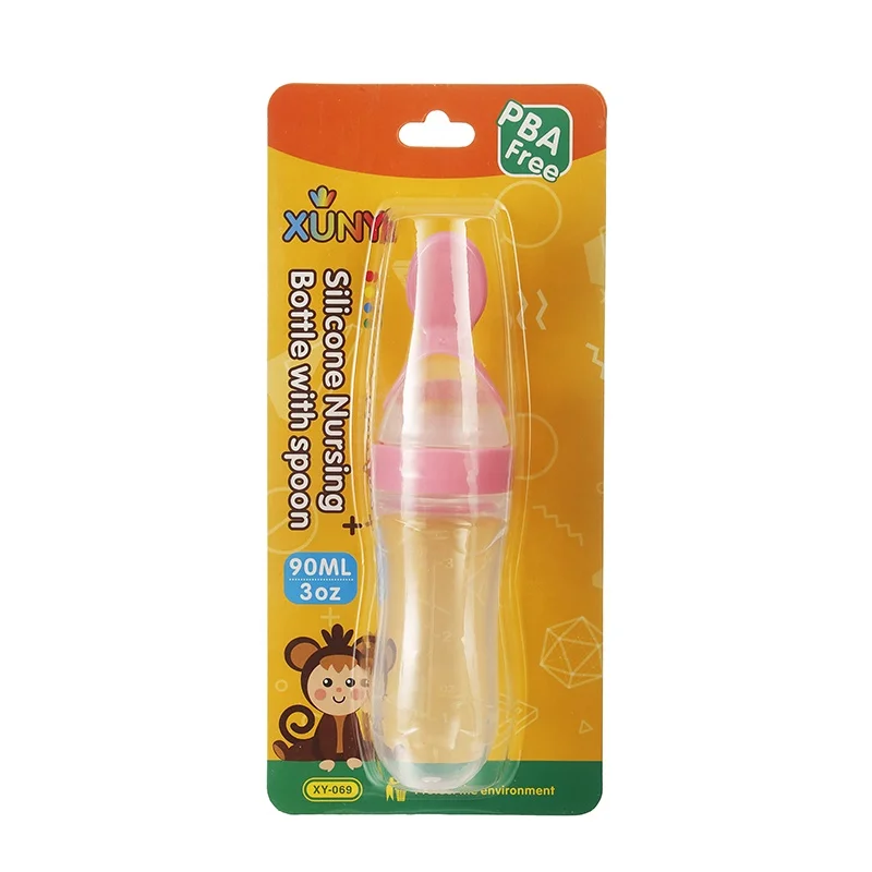 90ml  Silica Gel PP Spoon  Rice  Bottle Baby Infant  Food Feeding Bottle