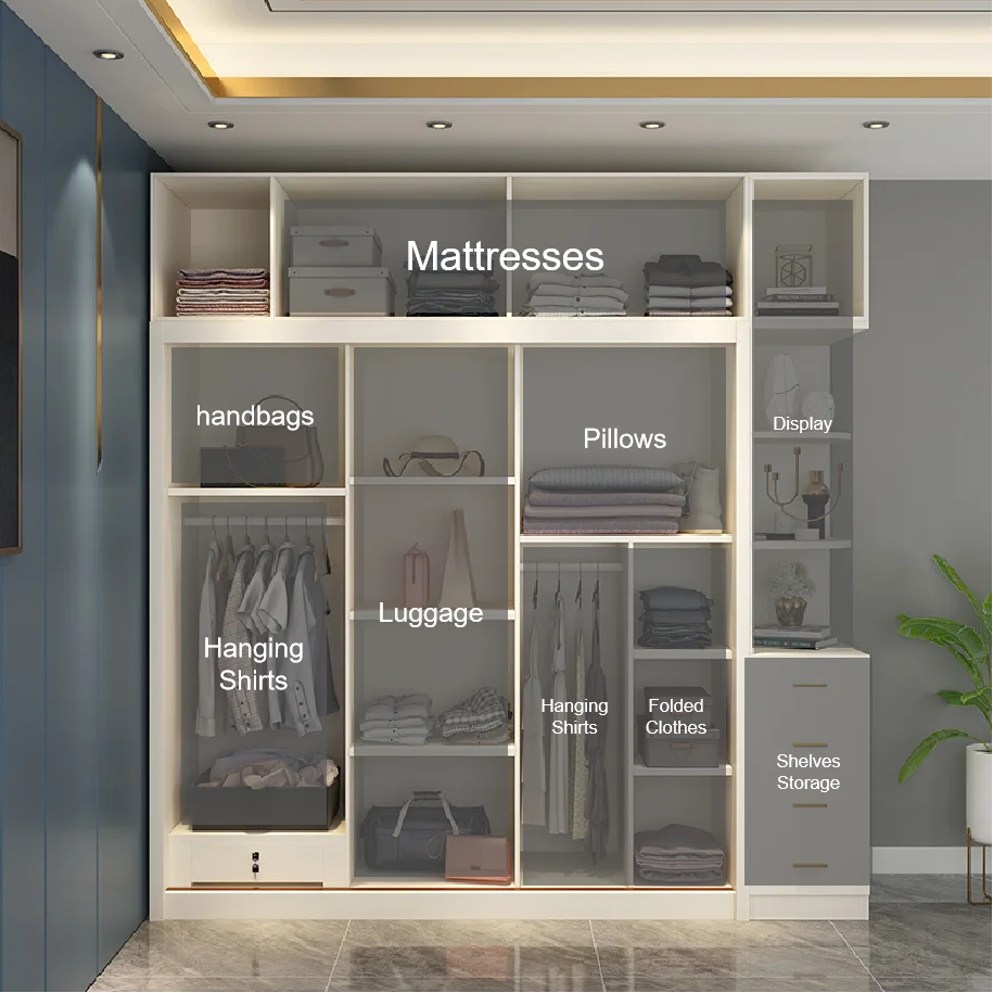 Professional Manufacturer Custom 200Cm Minimalist Wooden Closet Wardrobe Armarios De Cozinha