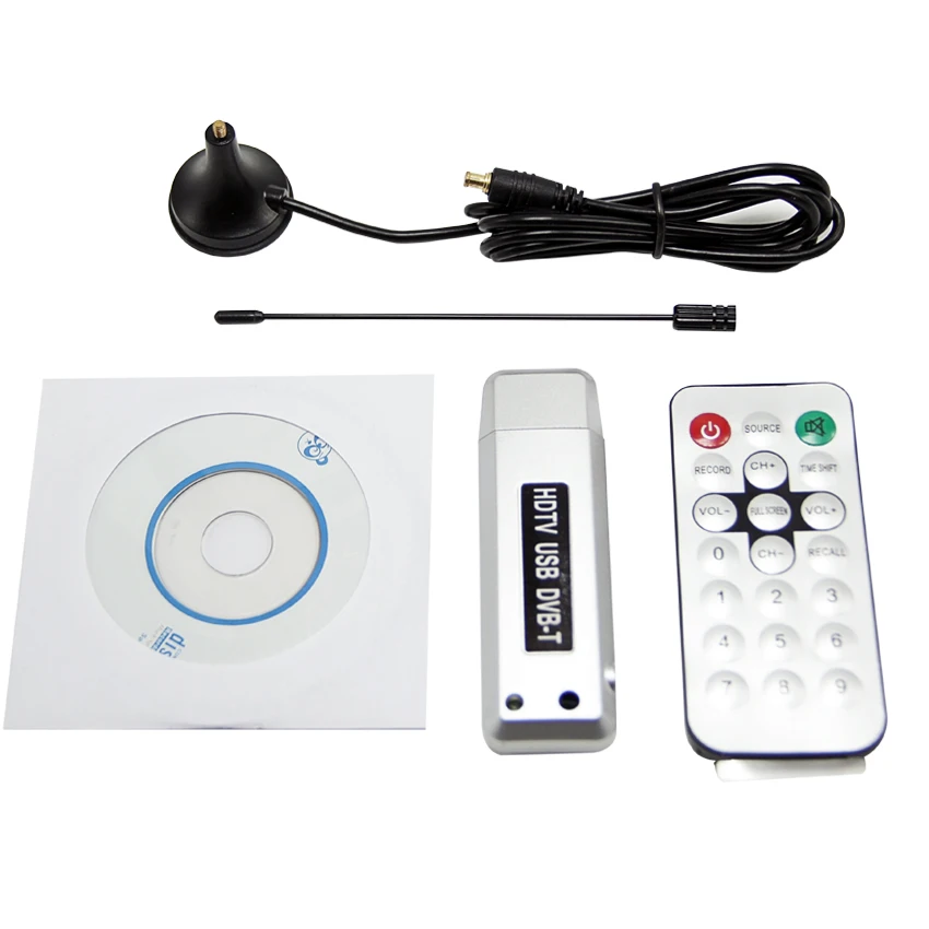 HDTV dvbt usb tv stick digital television receiver support 1080p  usb dongle for win7 with remote control