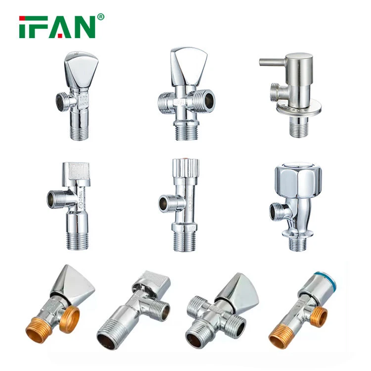IFAN Two Way Water Angle Cock Valve 1/2 Inch Bathroom Basin Water Angle Stop Valve Brass Angle Valve