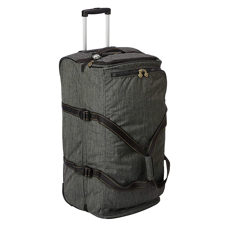 91 Litre Grey Rolling Travel luggage duffel bag with wheels