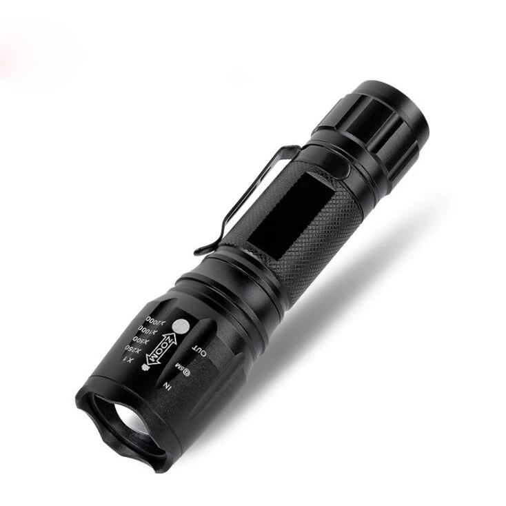 QXMOVING 10W Waterproof Aluminum Alloy Professional Tactical Flashlight Telescopic Zoom Long Shoot Flashlights With Clip