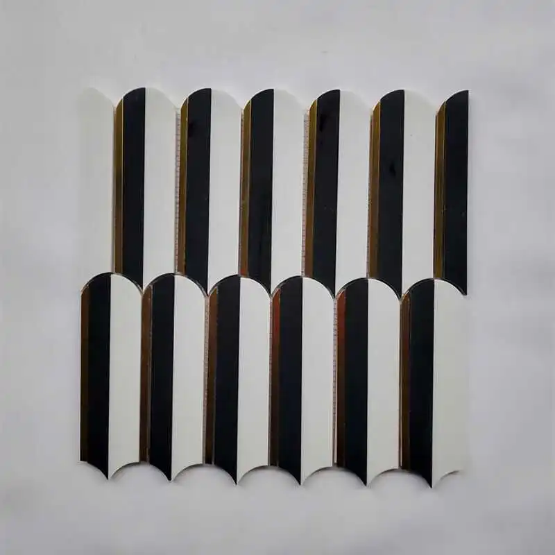 Customized marble mosaic tile parquet waterjet marble stone mosaic thossos white with grey green bath tiles wall cladding floor