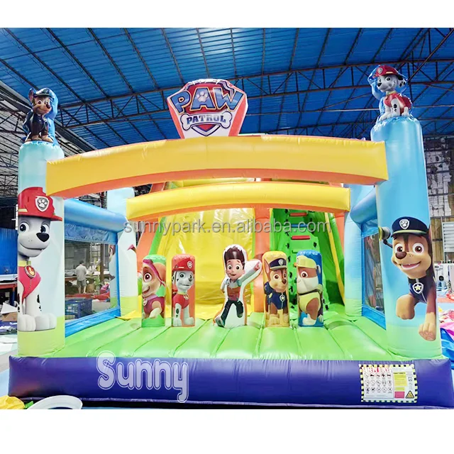 Inflatable toys accessories Commercial Inflatable Paw Jumping Patrols Bouncer Castle Inflatable House Bouncing And Slide Combo