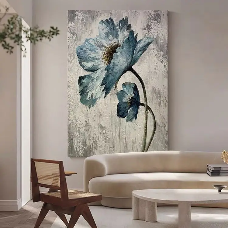 Large Flower Oil Painting 3D Texture Art Wall Decoration Office Bedroom Hallway Wall Decor Home Gif Paintings and Wall Arts