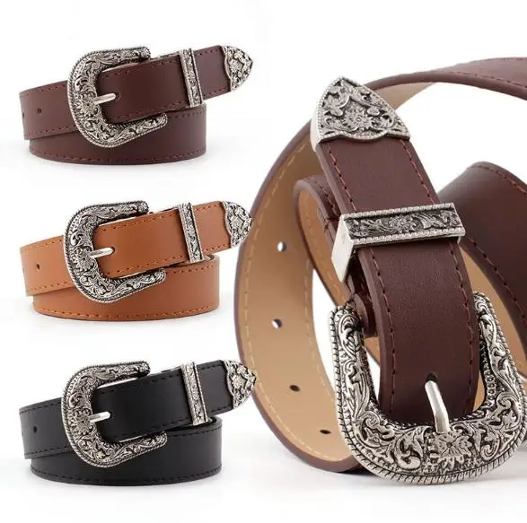 Chinber 2020 European New Retro Womens Fake Leather Belts