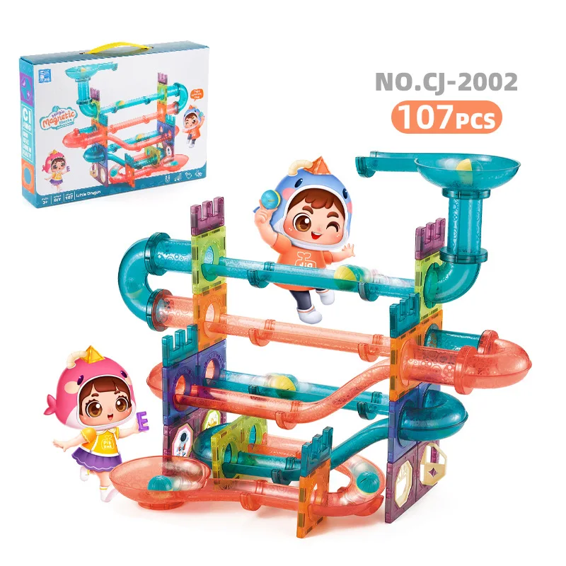 185PCS window magnetic ball slide block educational assembly building blocks kids educational toys