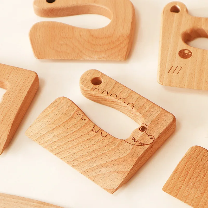 Kid Safe Knives Wooden Cutting Board Knife Set Toy For Kids Role Play Kitchen Toy Sets children knife