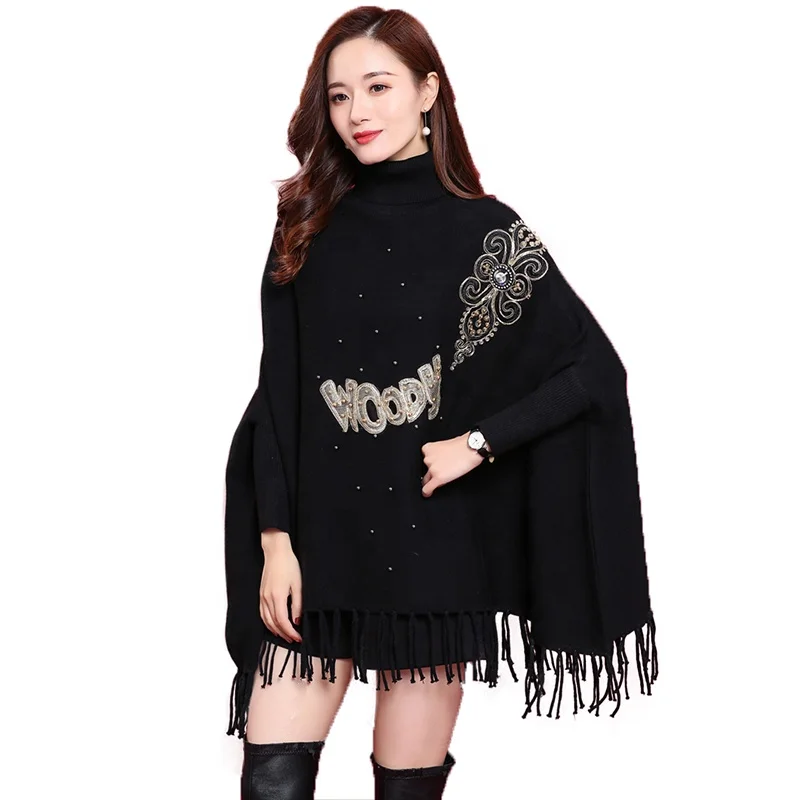 Водолазка Женский пуловер 2021 модный свитер весенний плащ вязаный базовый осенний длинный рукав корейский женский топ пончо Mujer женский