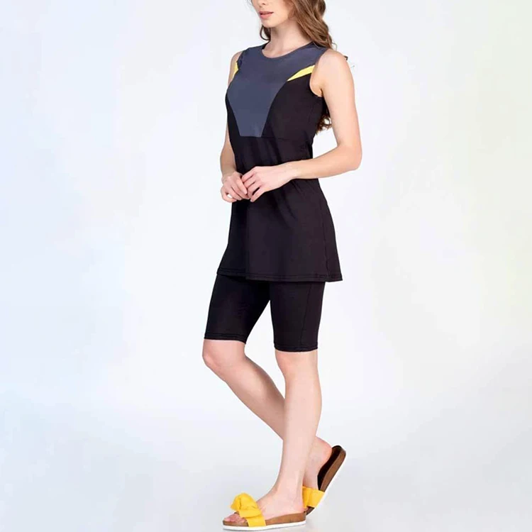 MOTIVE FORCE  Shorts Sleeveless Swimwear Set For Muslim Woman Customizable Burkini Islamic Swimsuit Set