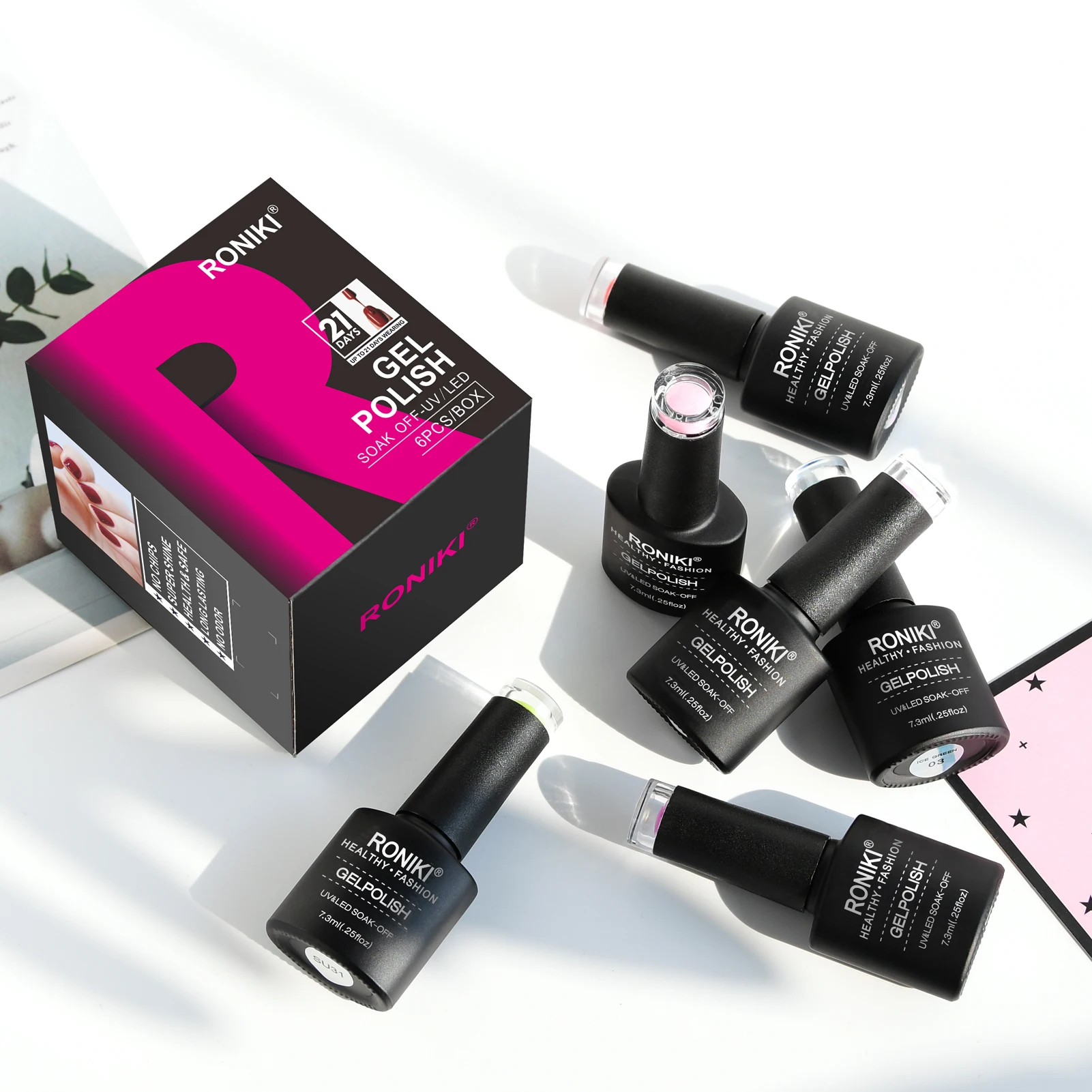 RONIKI 12 colors custom custom designs non toxic private label color uv led gel polish set polish for salon