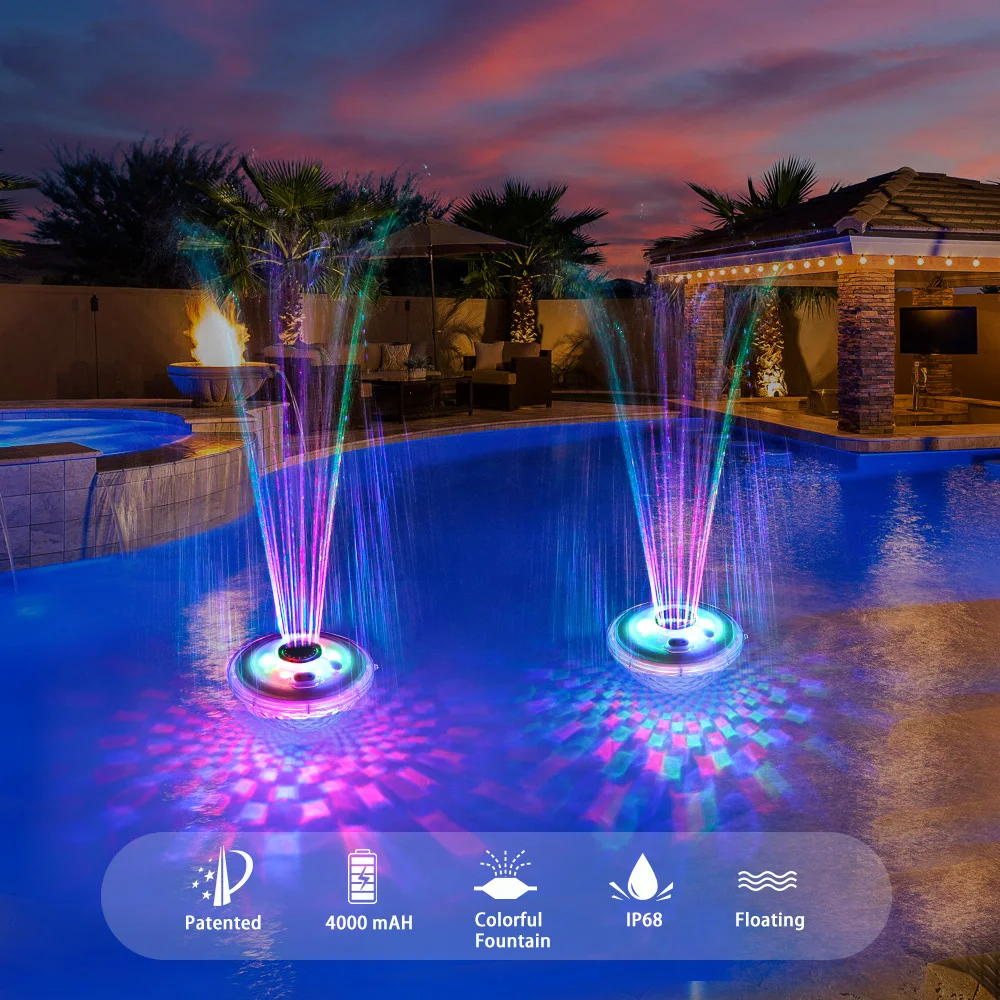 IP68 Waterproof Swimming Pool Garden Outdoor Floating Sphere Bird Cage Mini Water Fountains Indoor