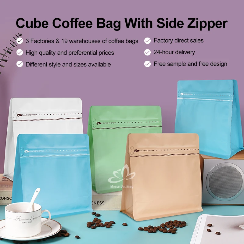 Aluminum foil 100g resealable clear stand up coffee bags customized coffee stand up pouch with valve