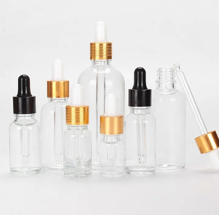 Different size DIN18 5ml 10ml 15ml 20ml 30ml 50ml 100ml amber essential oil glass dropper bottles with caps