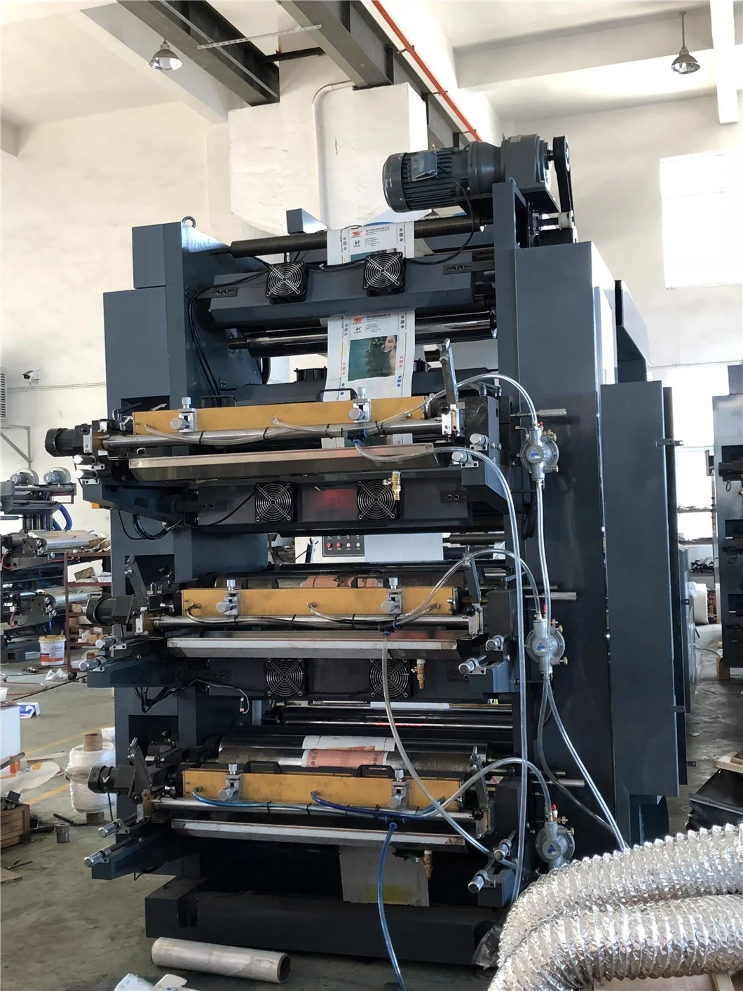 Manufacturers Non Woven Flexo Flexographic 4 Color Bag Printing Machine