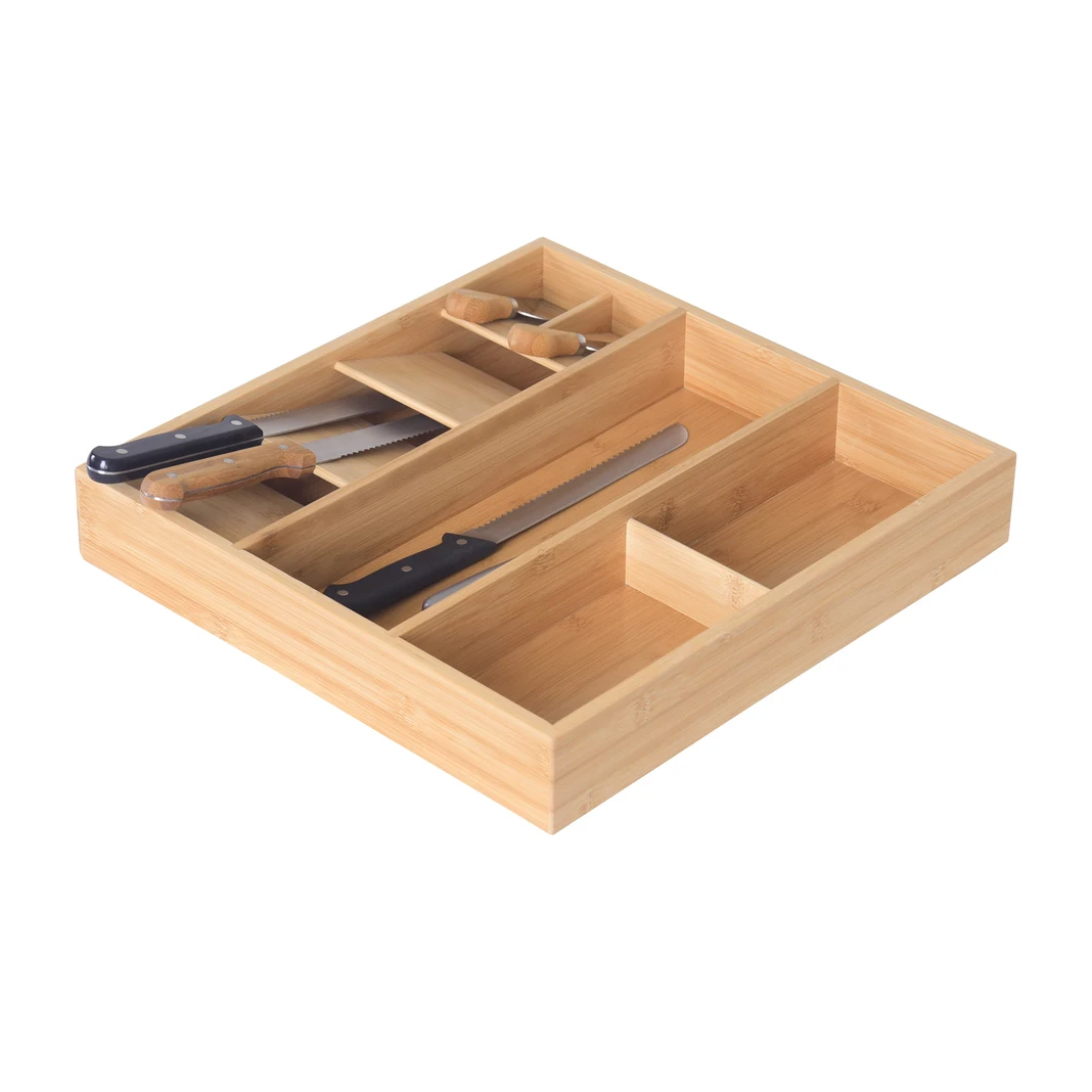 Expandable Bamboo Kitchen Drawer Organizer Utensil Holder Bamboo Cutlery Tray
