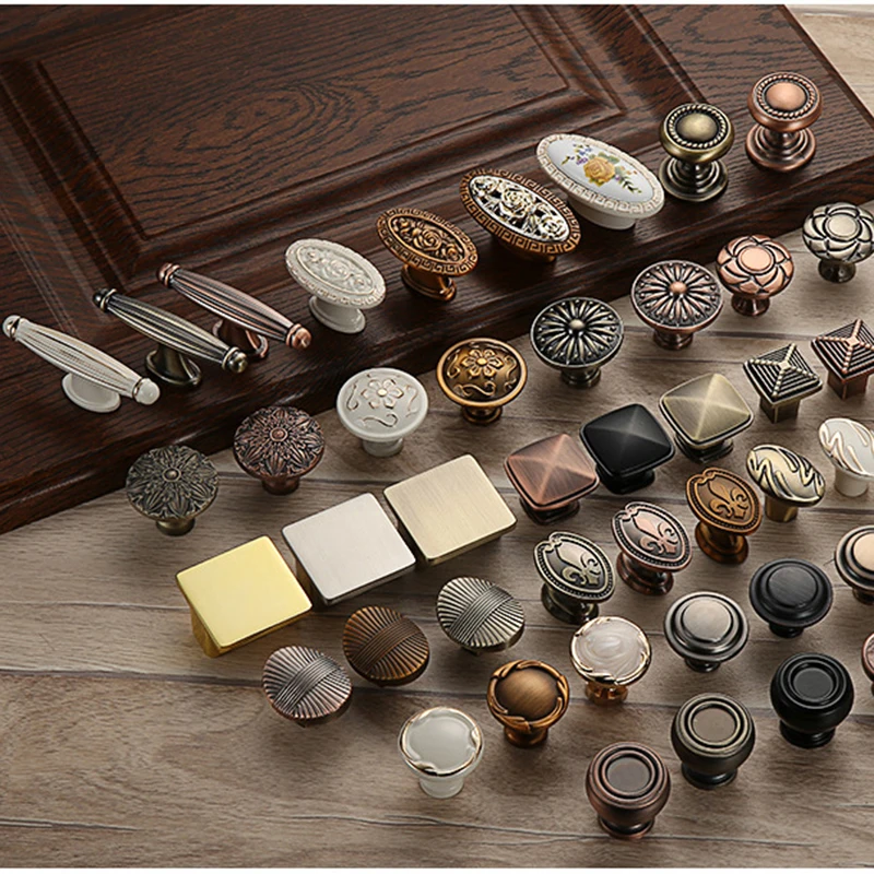 Новый дизайн, шкафчик с выдвижными ящиками, классические ручки для мебели, бронзового цвета, Цинковый шкаф