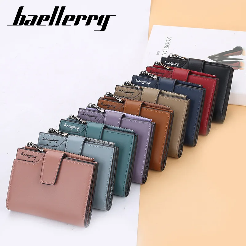 Baellerry Ladies Minimalist Wallet for Women New Design Card Holder Coin Purse Slim Women Wallet PU Leather